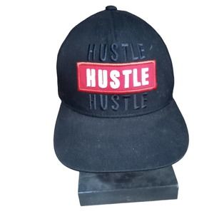 Hustle black  men's snap back cap
